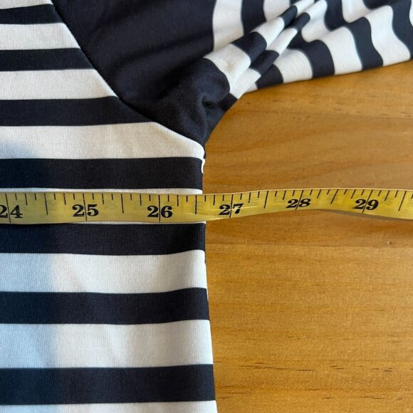 Pixie Lady Womens Plus 2X Crewneck Sweater Top Long Sleeve Navy White Striped - Picture 11 of 12